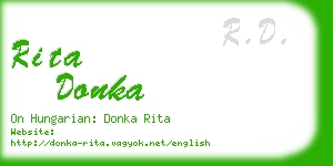 rita donka business card